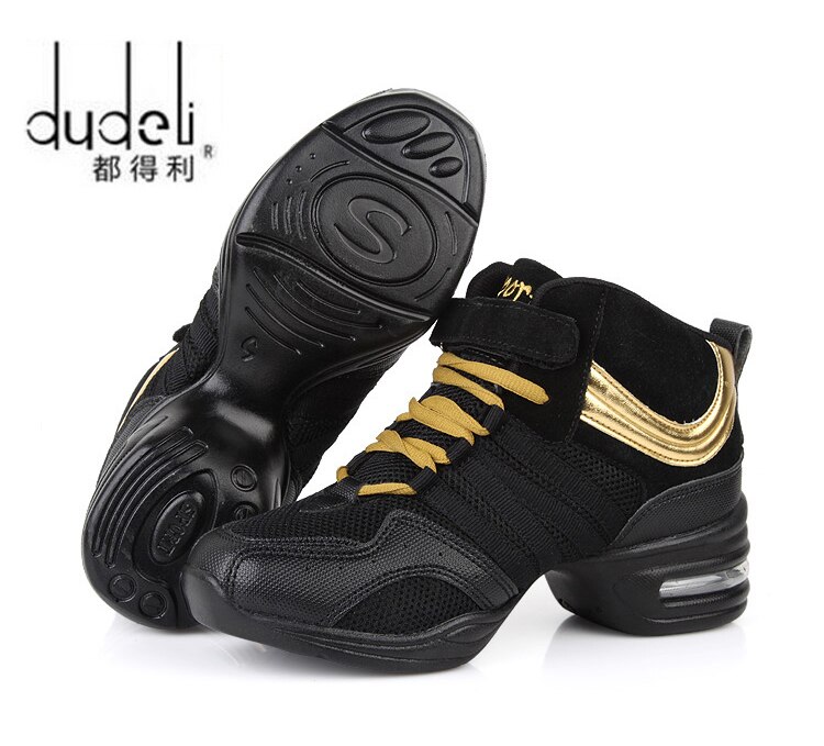 Sports Feature Soft Outsole Breath Dance Shoes Sneakers For Woman Practice Shoes Modern Dance Jazz Shoes Discount: BLKGold / 7