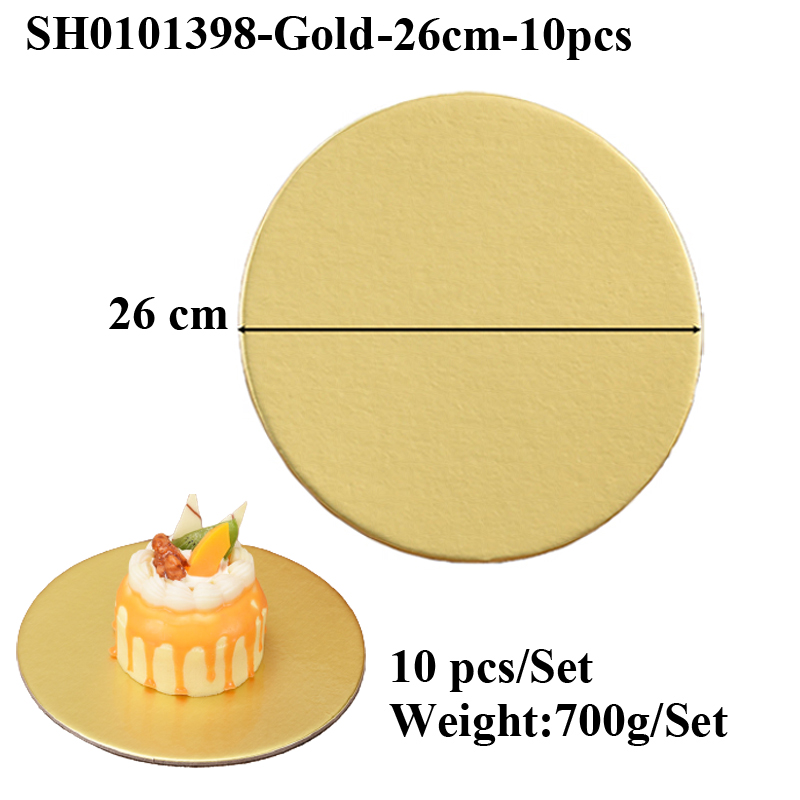 SHENHONG Golden 10-40CM Disposable Cake Circle Base Boards Round Coated Cakeboard Cake Plate Decorations Pastries Displays Tray: green