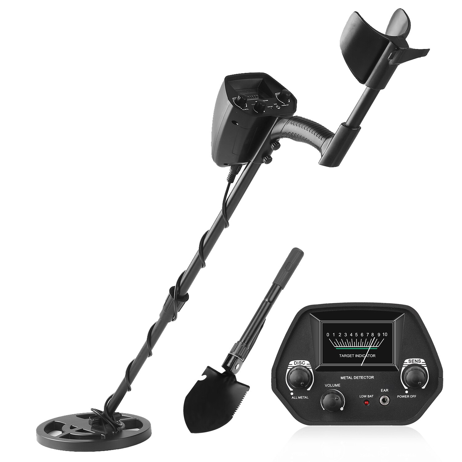 Underground metal detector gold detector gold prospector beginner portable metal detector with headset + engineer shovel
