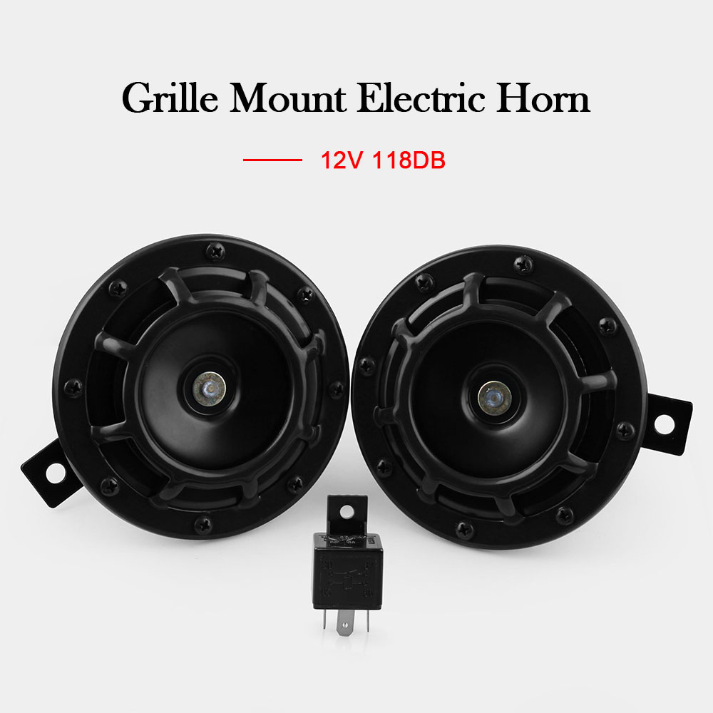 Bocina Universal para coche, claxon de señal eléctrica de montaje negro, resistente al agua, CC de 6V, 110dB, para vehículo, camión, vehículo, motocicleta