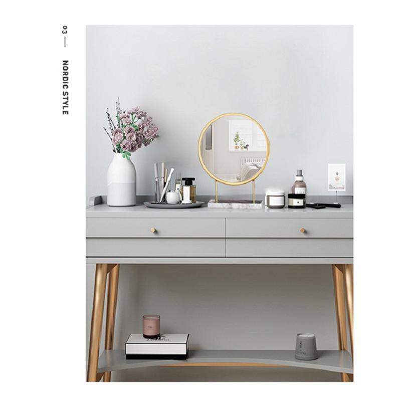 1Pc Modern Mirror Simple Golden Mirror Looking Glass For Makeup Home