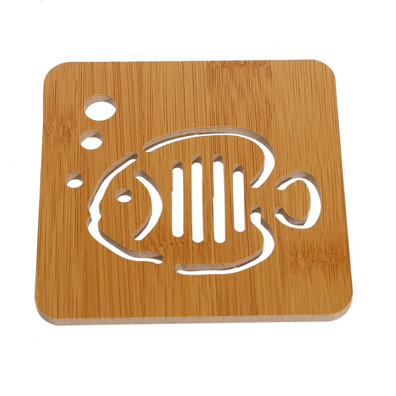 Alfombrilla de madera de dibujos animados para el hogar, tapete aislante antideslizante para mesa, tapete para olla, posavasos para té, tazón, almohadilla, posavasos, accesorios de cocina: aa