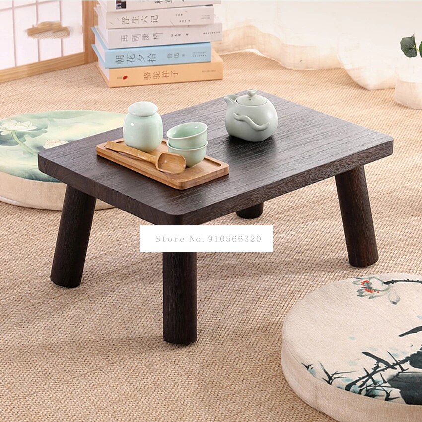 Chinese Tatami Coffee Table Balcony Solid Wood Tatami Table Bay Window Table Small Coffee Table Low Table 50 * 20 * 35cm