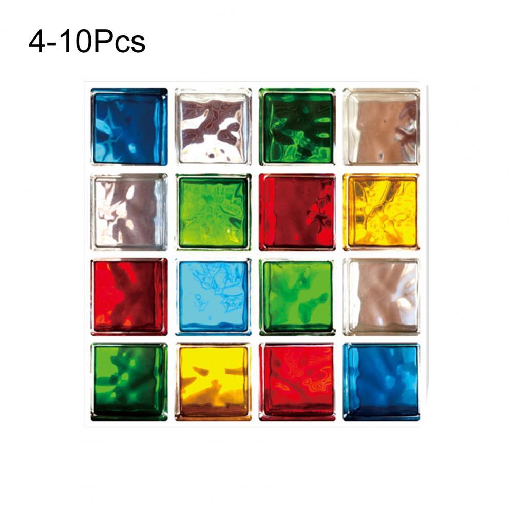 10Pcs/Set Stylish Wall Decals Removable Eco-Friendly Scratch-Resistant 3D Mosaic Wall Decals: 4
