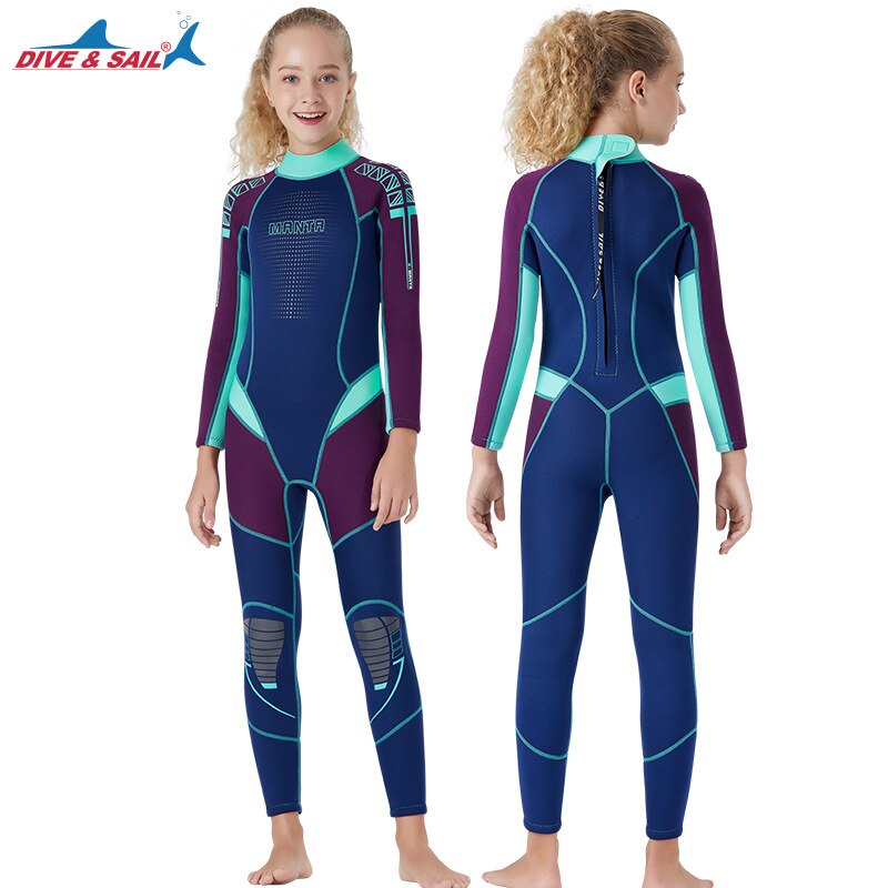 Children's Wetsuit - 2.5mm Neoprene Nylon - Geometric Pattern - Boys Snorkeling Surfing