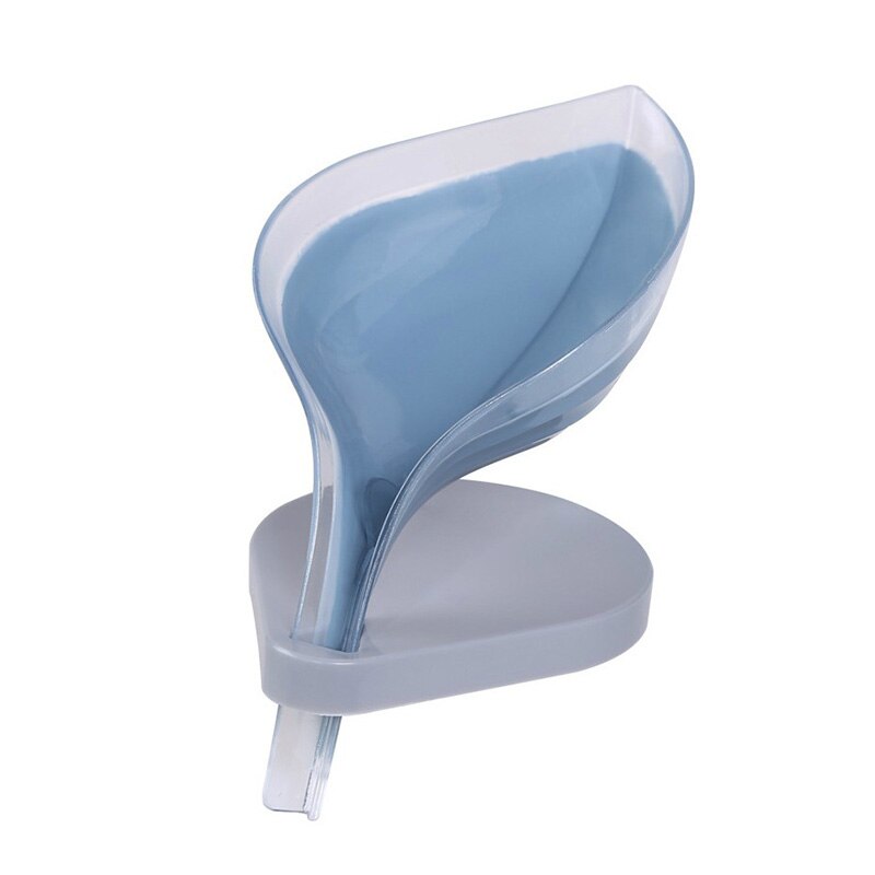 Leaf Shaped Soap Box Drain Soap Holder Suction Cup Soap Dish Plastic Soap Tray Bathroom Accessories Supplies
