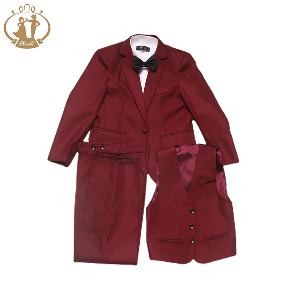 Traje Formal para niño, traje para de boda, traje de rendimiento para niño, Blazer, chaleco, pantalones, conjunto para niño, ropa al por mayor: 6 años