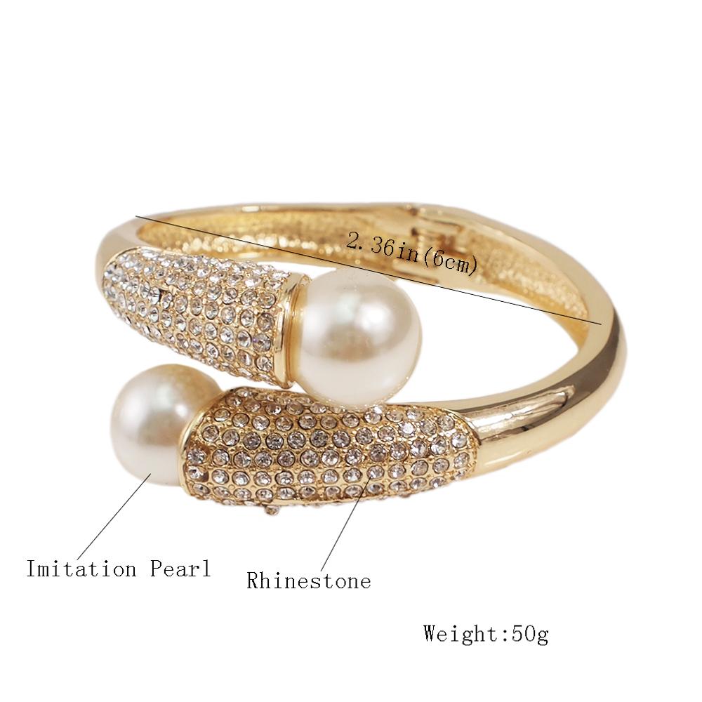Manilai Gouden Zilveren Kleur Lichtmetalen Manchet Armbanden Charm Imitatie Parels Armbanden Armbanden Voor Vrouwen Sieraden Accessoires