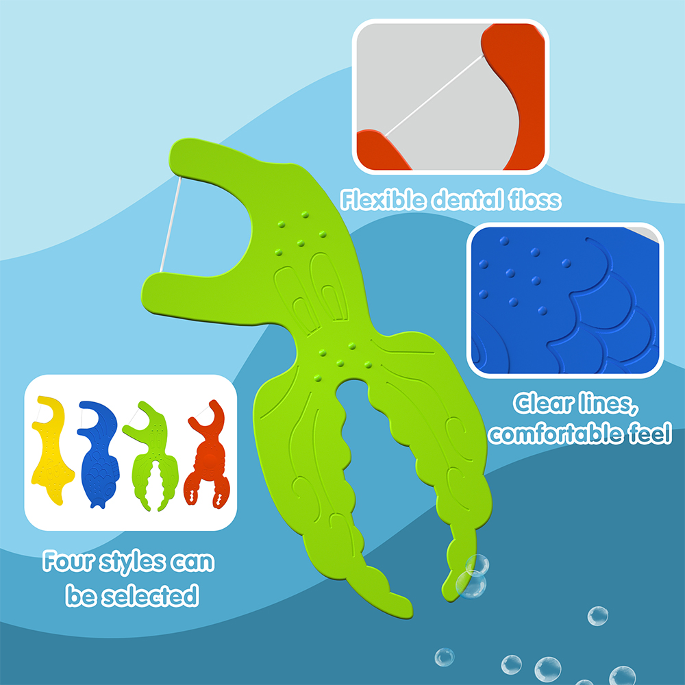 Kingubznis 180pz filo interdentale per bambini ragazzo pulito tra i denti simpatico cavalla a forma di animale filo interdentale er stuzzicadenti con filo