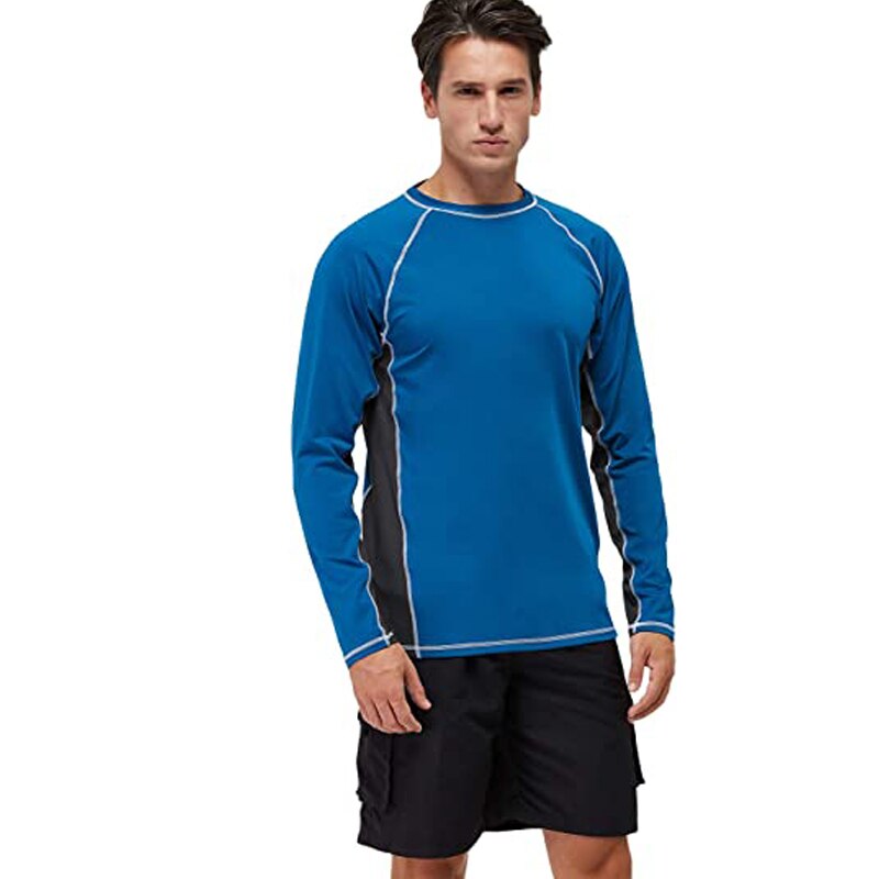 100% Polyester Men's Long Sleeve Shirts UPF 50+ Sun Protection SPF Running T-Shirt Lightweight Athletic Workout Hiking Swim Shir