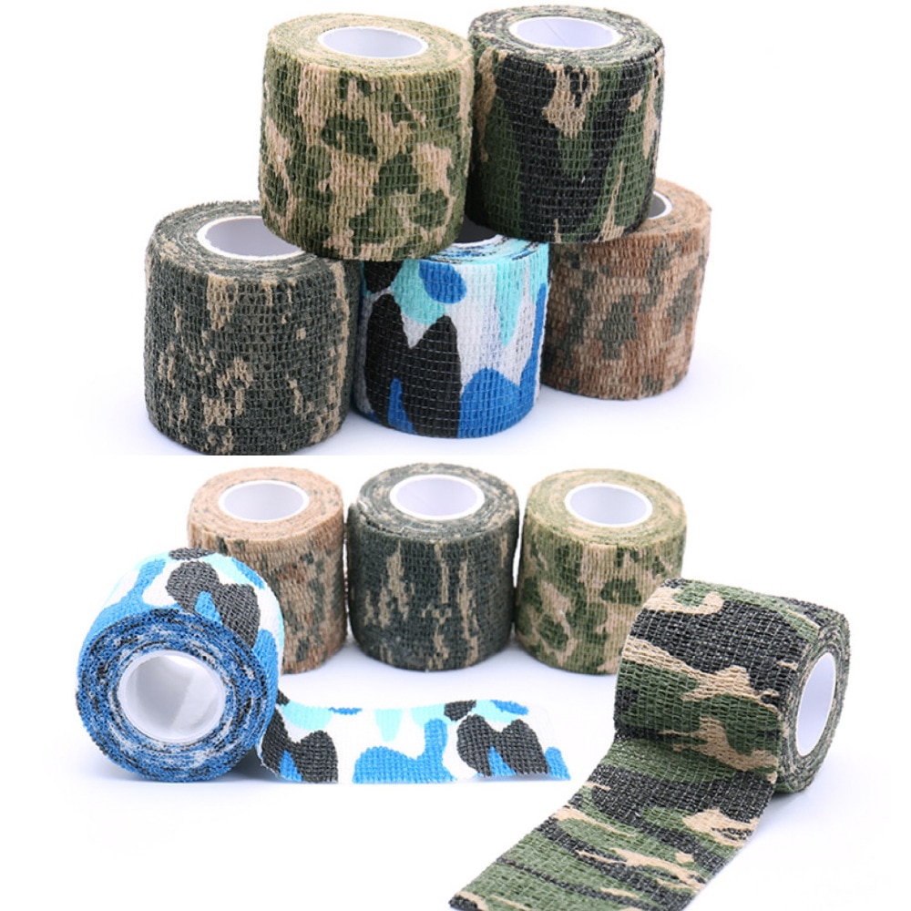 Army Camo Camouflage Elastic Tape Durable Disposable Waterproof Nonwoven Wrist Wound Bandage Sports Support Tatoo Grip Wrap