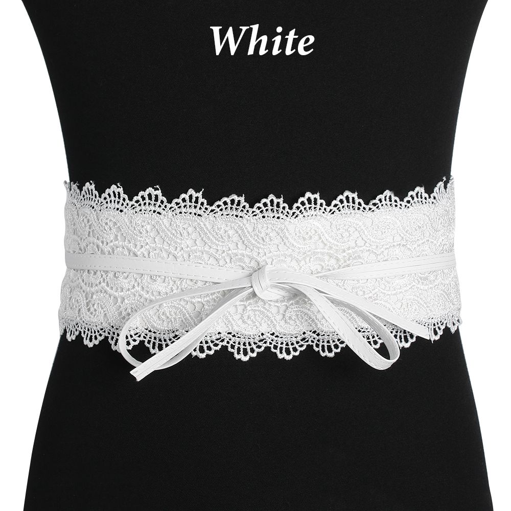 Vestido de boda para mujer, corsé ancho, cinturón de encaje, cinturón de cintura con autolazo para mujer, decoración colorida de banda de cintura de encaje a la