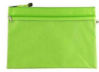 Sac à fermeture éclair porte document rose bleu vert, sac enveloppe pour fichier papier a4/8.5x11, pochette en toile pour papeterie de bureau: green