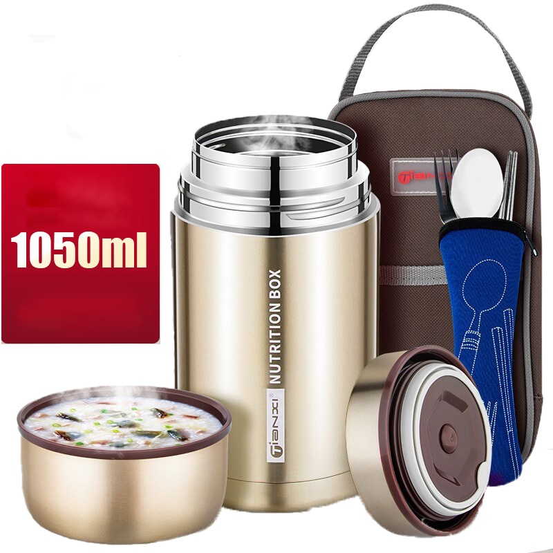 TIANXI Food Jar Thermos Stainless Steel Large Lunch Box Picnic Bento Box Portable Lunch Box Office Lunch Box