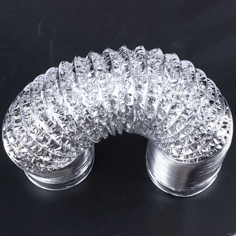 3 Meter Length 100Mm/4 Inch Fresh Air System Flexible Aluminum Exhaust Duct Pipe Air Ventilation Pipe Hose for Bathroom