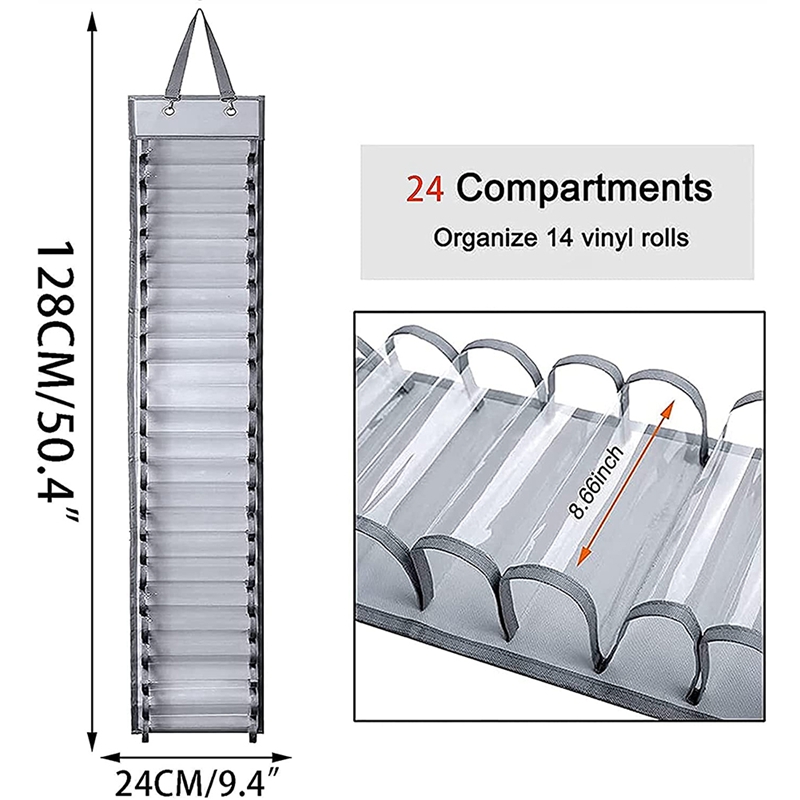 Vinyl Storage Rack, 24 Holes Vinyl Roll Holder Vinyl Organizers For Vinyl Sheets/Heat Transfer Paper Drawings