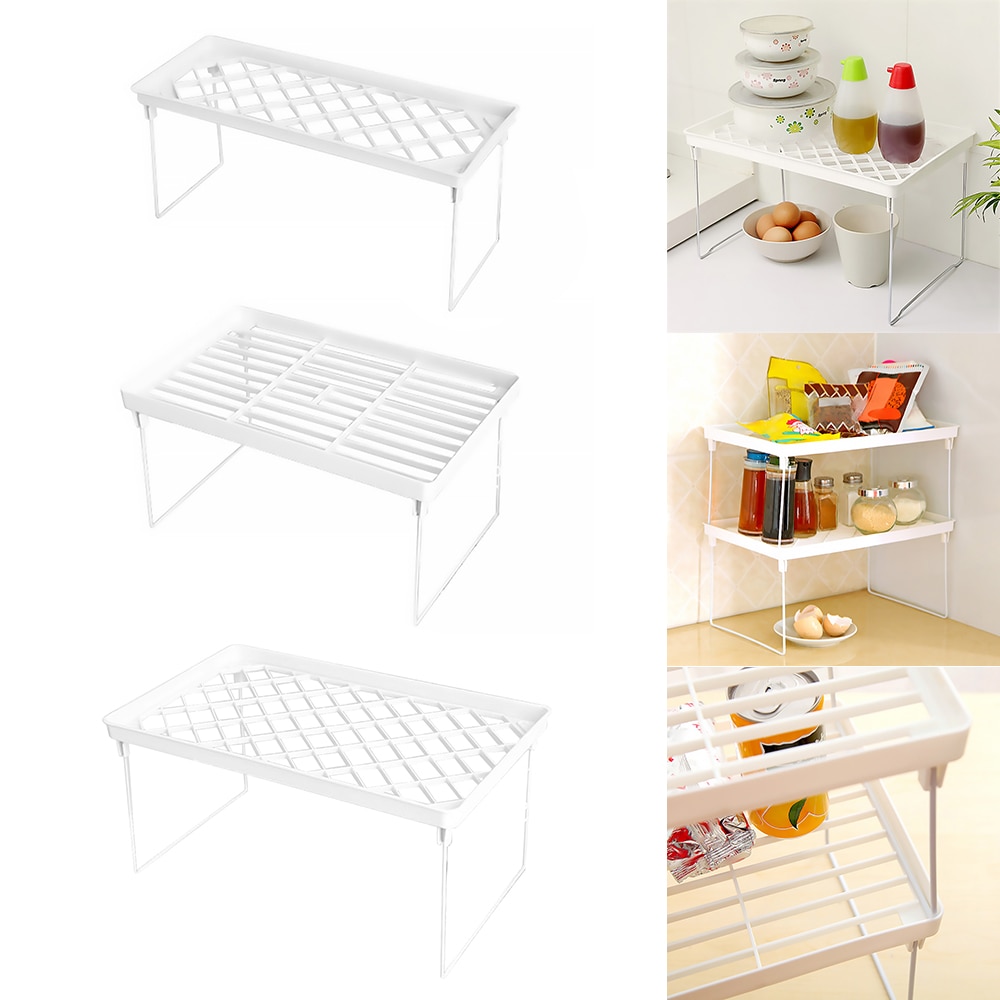 Kitchen Storage Rack Plastic Foldable Shelf Organizer For Kitchen Flavoring Kitchen Organizer Rack Cookware Spice Home Storage