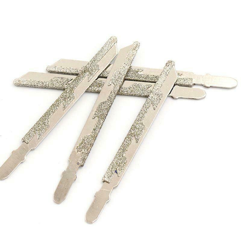 5Pcs 101mm 4 Inch T Shank Jigsaw Blades Diamond Coated Jig Saw Blade Set Masonry Granite Tile Cutting Power Tools Accessories