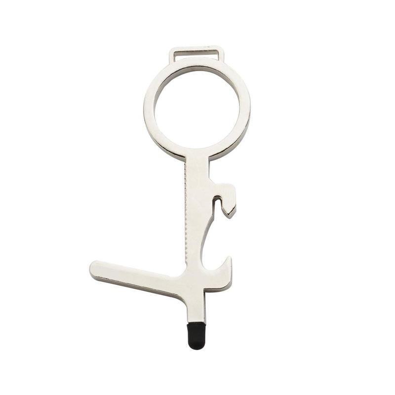 Family Health Convenient Portable Alloy Press Elevator Tool Hygiene Hand EDC Door Opener Door Handle Key: C