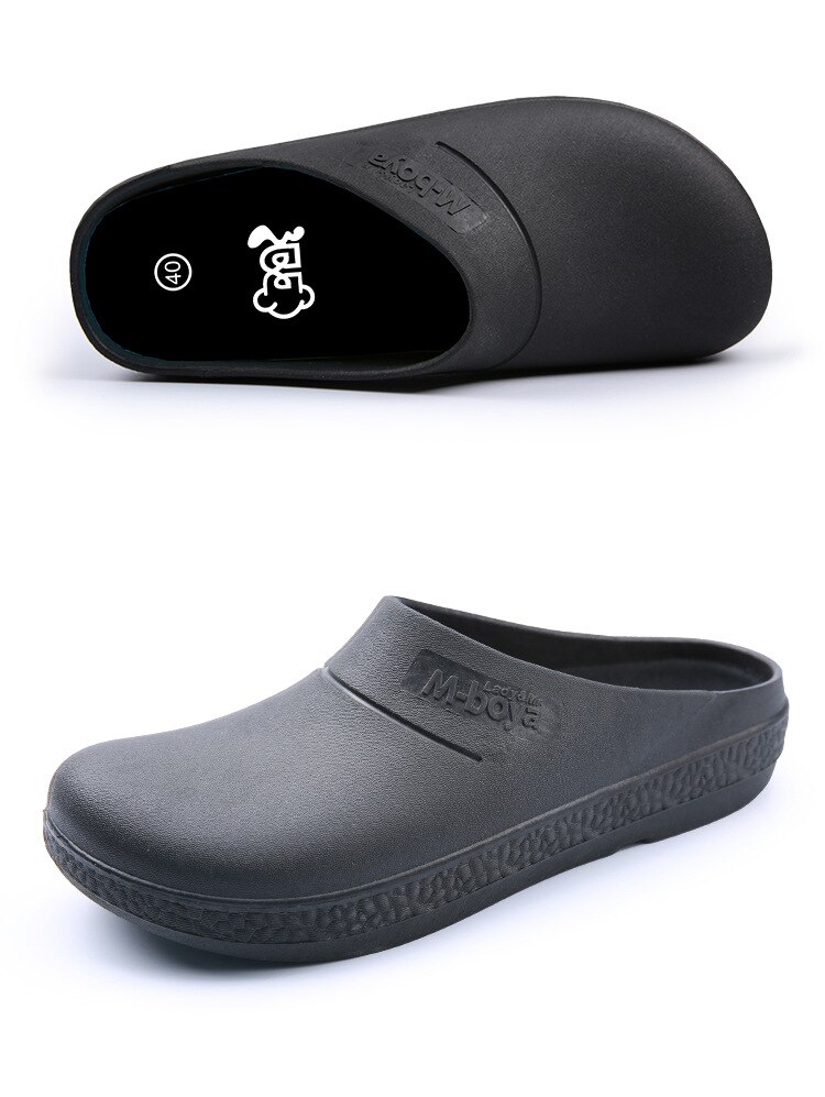 Eva antislip waterdichte oliebestendige keuken chef-kok schoenen meester kok hotel restaurant werkschoenen pantoffels platte sandalen