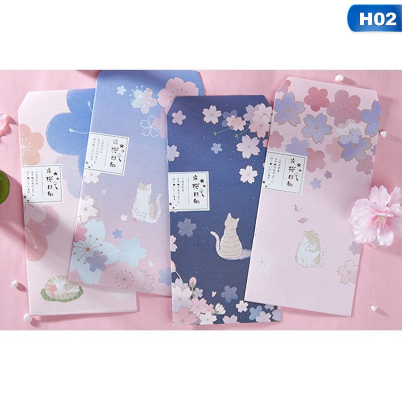 Cute Cartoon Cherry Envelope Letter Papers Festival Card Seasonal Kids Birthday Greetings Letter Stationery Supplies: H02