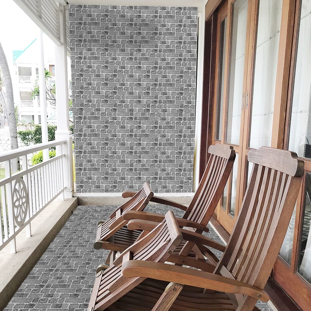 Funlife® 20x10cm Waterproof Self-adhesive DIY Backsplash Black and White Brick Tile Sticker for Fireplace Kitchen Bathroom Decor