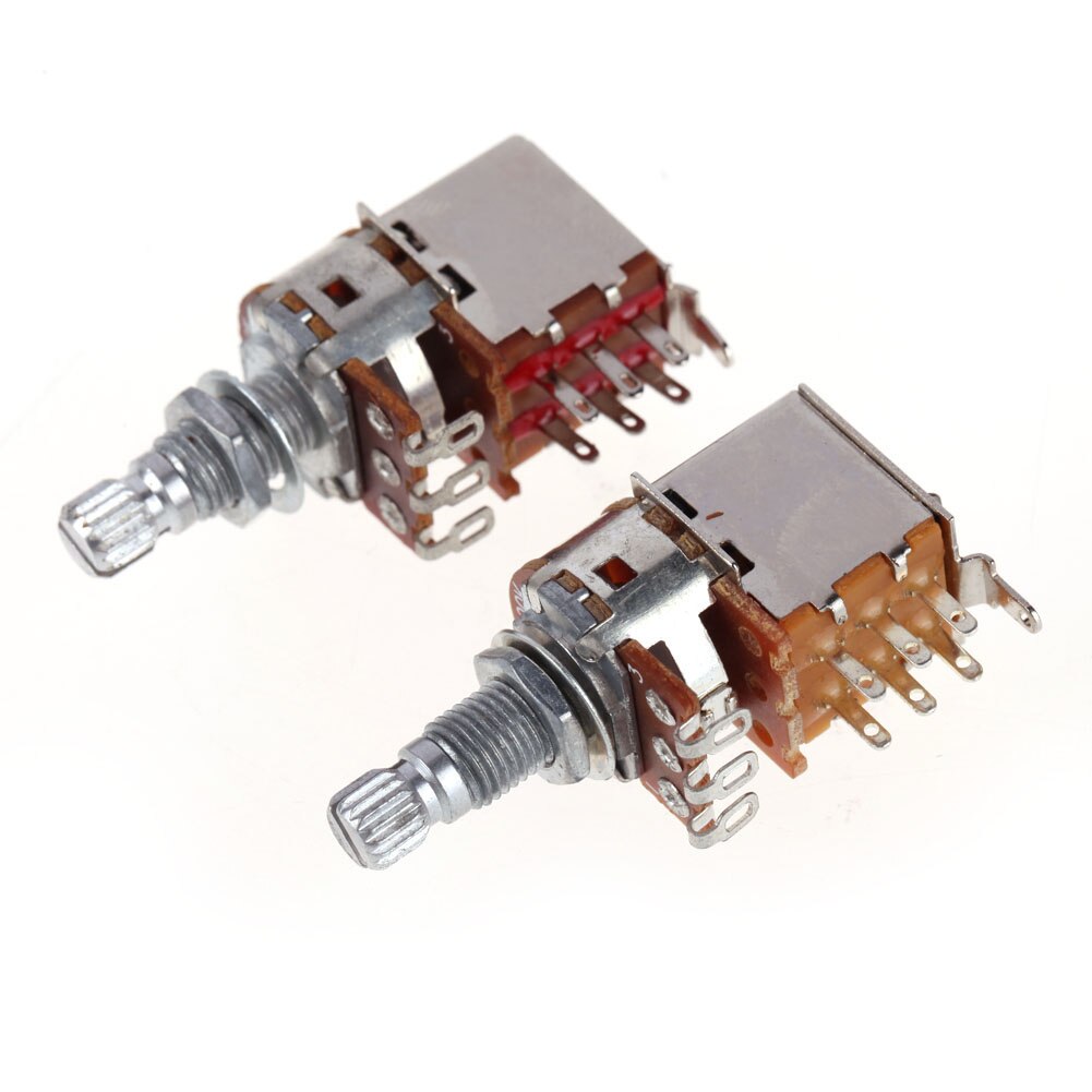 Push Pull Guitar Controle Pot Potentiometer Voor Elektrische Gitaar/Elektrische Bas Pickup Gitaar Deel Accessoires A500K/250K b500K/25K: A500K B500K