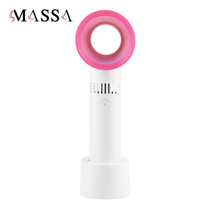 Ventilador de cílios sem lâmina portátil pequeno criativo mini portátil carregamento USB: Branco