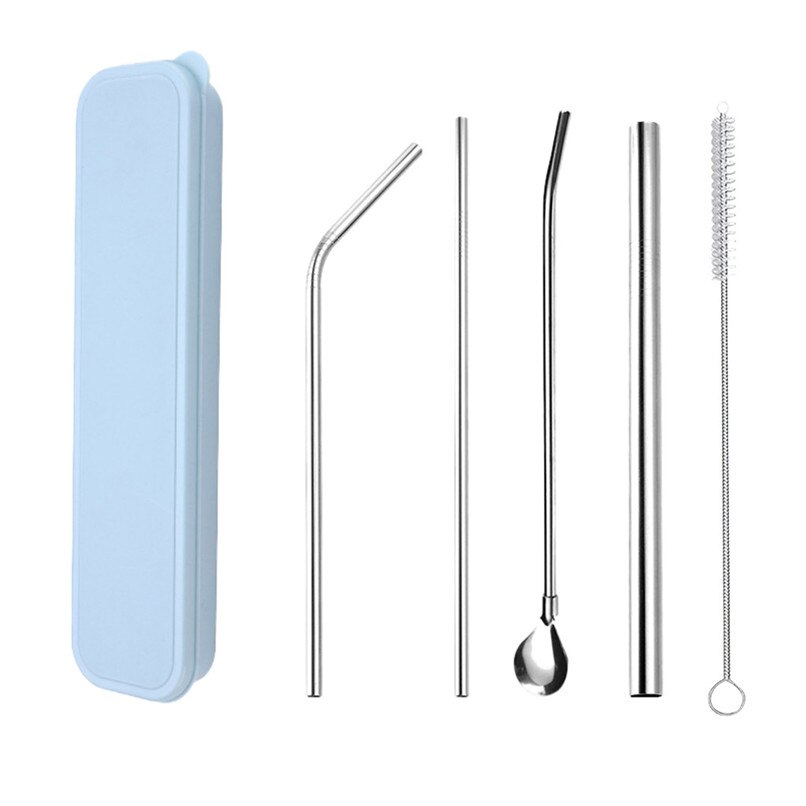 Rvs Rietjes Lange Rvs Metalen Rietjes Met Cleaning Borstels Set Recycle #2U26: A