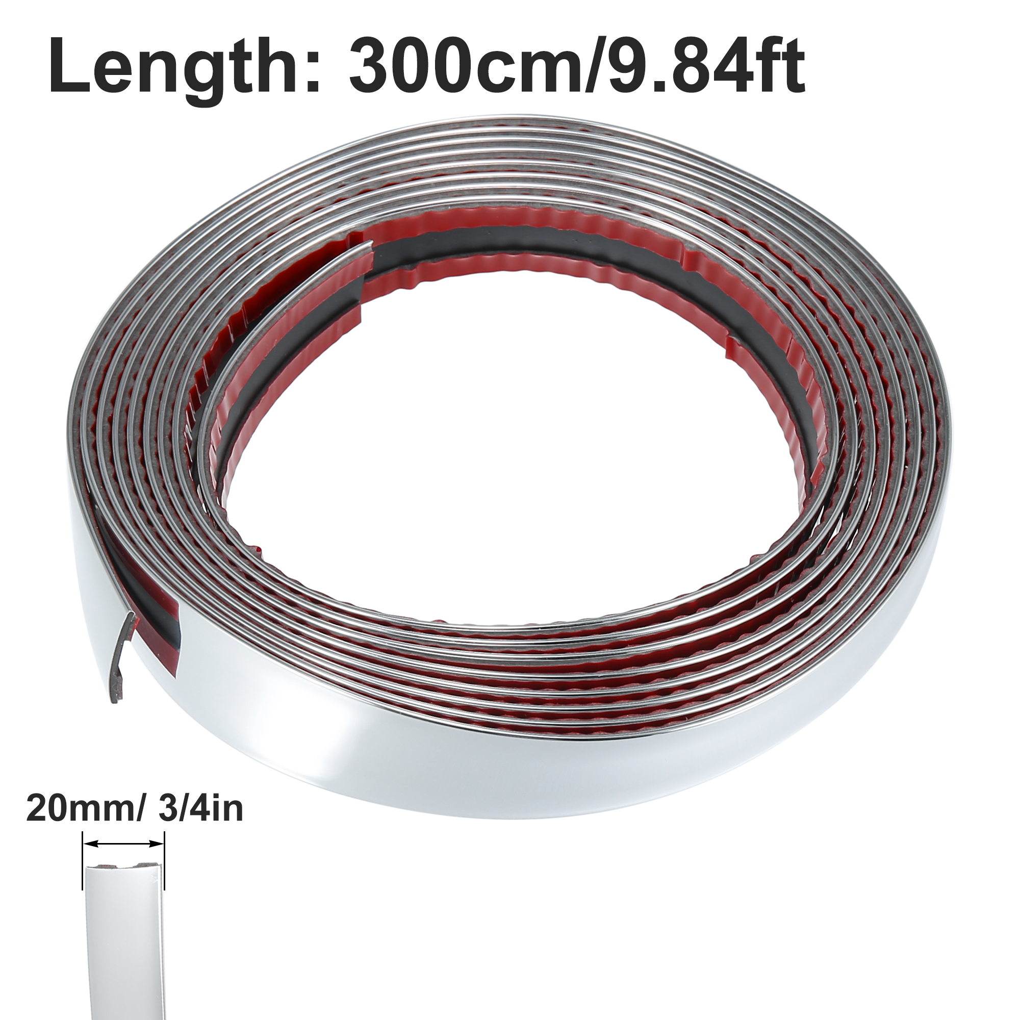 Tira de carrocería cromada para Exterior de coche, 3M/5M, parachoques, moldura protectora para puerta de coche, pegatina embellecedora de estilo, 6MM, 8MM, 10MM, 12MM, 15MM, 20MM, 30MM