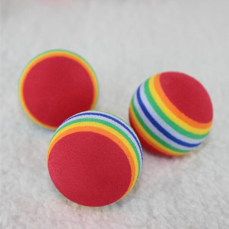 Juguetes interactivos para gatos, bolas de goma EVA para jugar y masticar, suministros de entrenamiento para gatitos, PTCT-15, 10 unids/lote