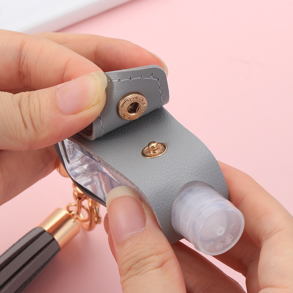 30Ml Kwasten Squeeze Flessen Lederen Hervulbare Hand Wassen Flessen Herbruikbare Douchegel Sleutelhanger Houder Reizen Accessoires