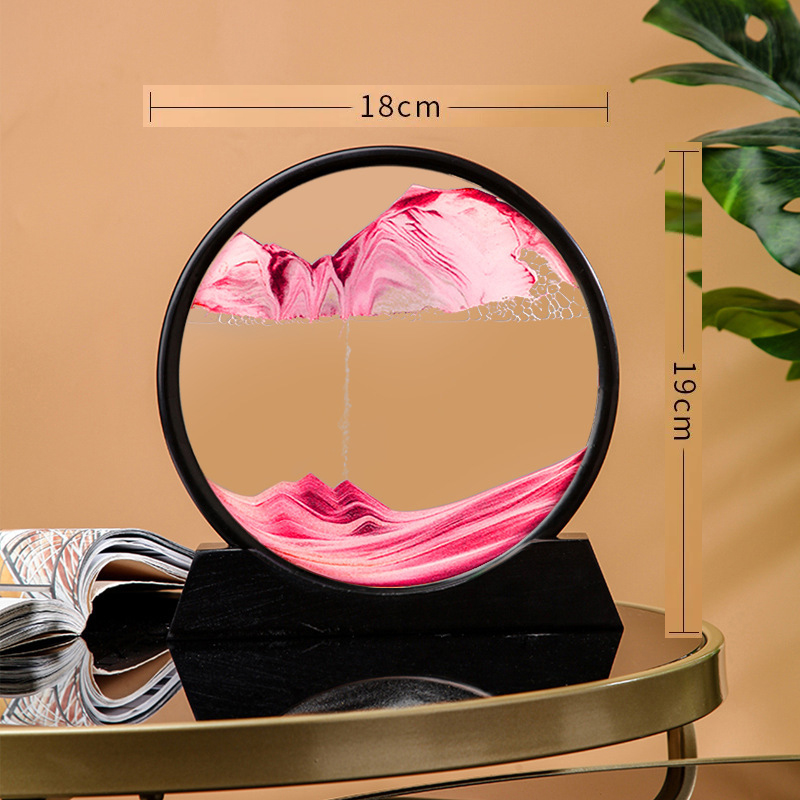 3D Sanduhr Treibsand beweglichen Sand Kunst Bild rundes Glas Tiefsee Sand landschaft Handwerk fließende Malerei Büro Wohnkultur