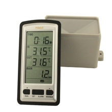 Draadloze regen meter regen gauge w/thermometer, Weerstation voor binnen/buiten temperatuur, temperatuur recorder