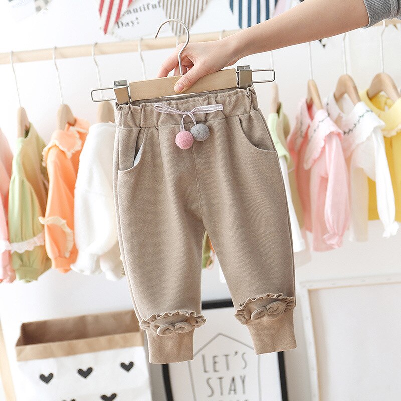 Primavera outono crianças calças do bebê meninas casual gravata borboleta polka calças roupas de bebê longo princesa calças crianças
