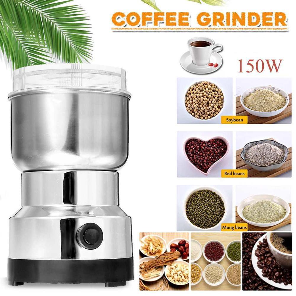 Koffiemolen 220v roestvrijstalen molen bonen noten malen roestvrijstalen plug eu/au/us/uk kruidenmolen  s4 t 5