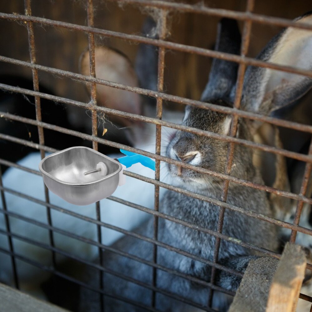 5pcs Poultry Water Container Rabbit Water Bowl Stainless Steel Water Dispenser