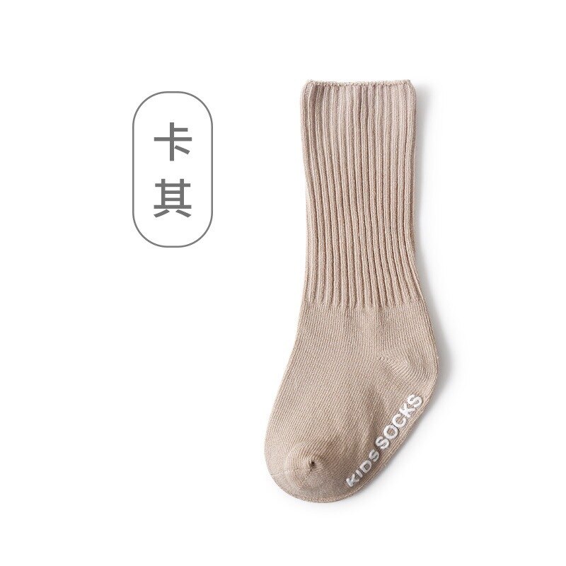 Baby Mädchen Knie hoch Socken Junge Sommer Herbst Baumwolle Socken fest Süssigkeit Farbe nfant Knie hoch Socken Pro Kinder geboren: khaki / 1-3Jahre