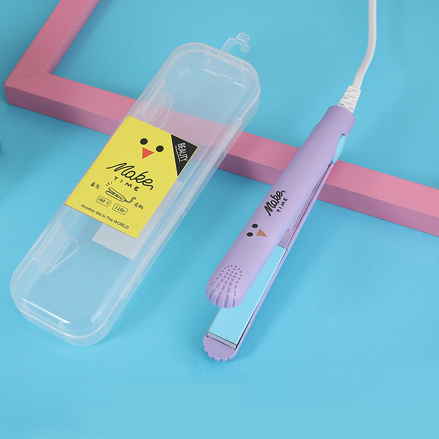 Mini Haarglätter Für Mädchen Haar Eisen Richt Bügeleisen Haar Curler Tragbare Keramik Flache Eisen Haarglätter Für Haar: WEISS / EU