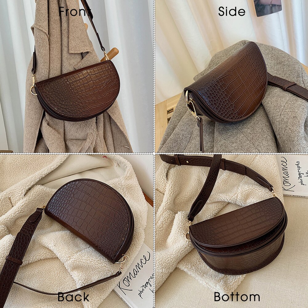 Couleur unie Vintage en cuir Pu sacs de selle pour femmes Mini bandoulière sac de messager femme voyage sacs à main et sacs à main