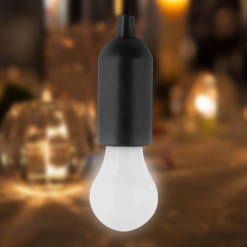 ! 1 pièces Portable LED tirer cordon ampoule extérieure jardin fête suspension lampe de lumière LED noir