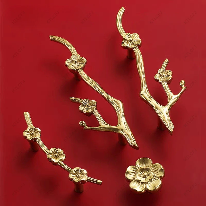 Französischer Türgriff, Bogen, Einzelloch, nordisches Licht, Luxus, Gold, neue Schublade aus reinem Kupfer, europäischer und amerikanischer Stil, Messinggriff