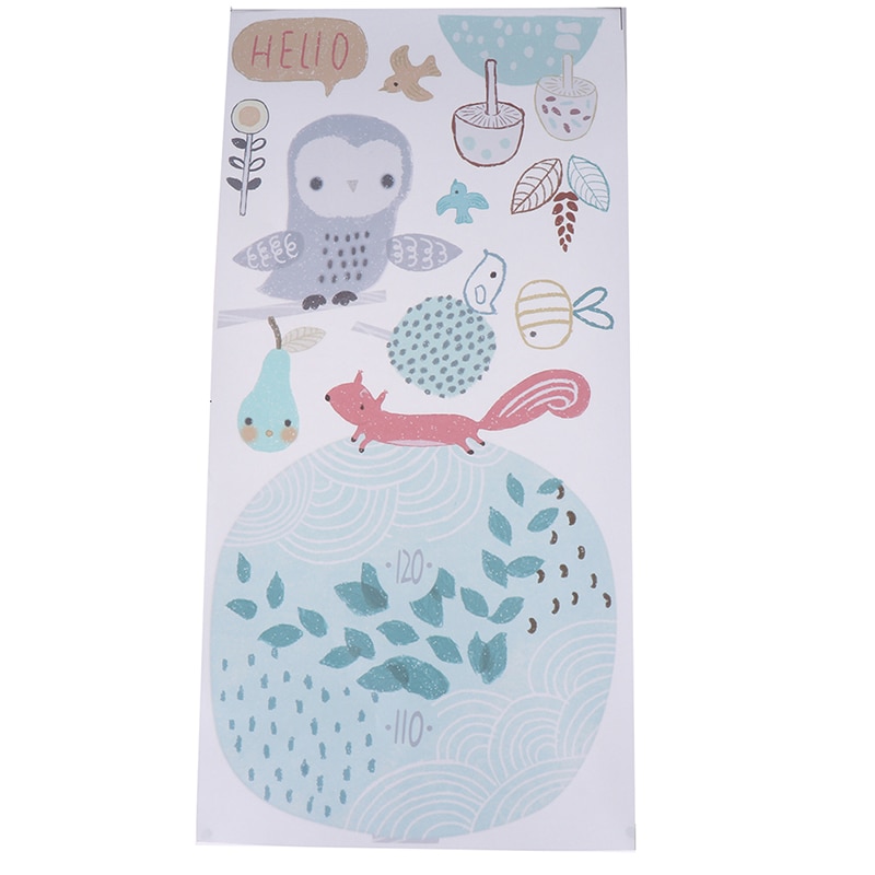 1PC DIY Forest Animal Trees Measure Height Wall Sticker Decor Children Height Measure Mural Decals Nursery Lovely Wallpaper
