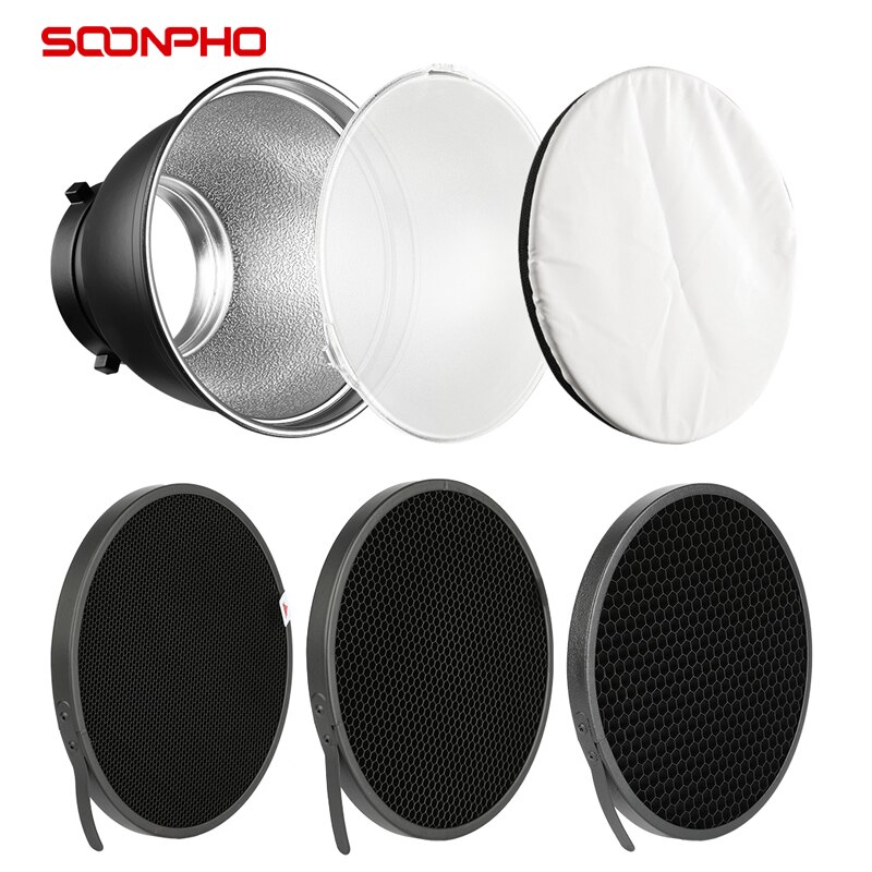 7inch 18cm Standard Reflektor Diffusor mit 20/40/60 Grad Honeycomb Grid für GODOX Bowens Berg Studio Licht Strobe Flash