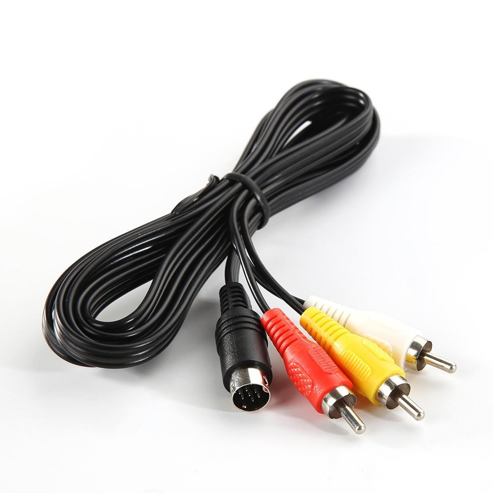 1.8M 9 Pin Game Audio Video AV Stereo Composite Cable For Sega Genesis 2 A/V RCA Connection Cord Wire For SEGA Genesis/MD 2 3