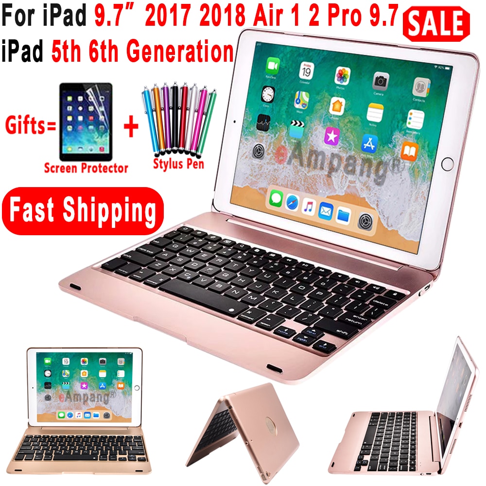 Per iPad 9.7 Cassa Della Tastiera per Apple iPad 9.7 2017 2018 5th 6th Generazione Aria 1 2 5 6 Pro 9.7 4.0 Copertura Della Cassa Della Tastiera di Bluetooth
