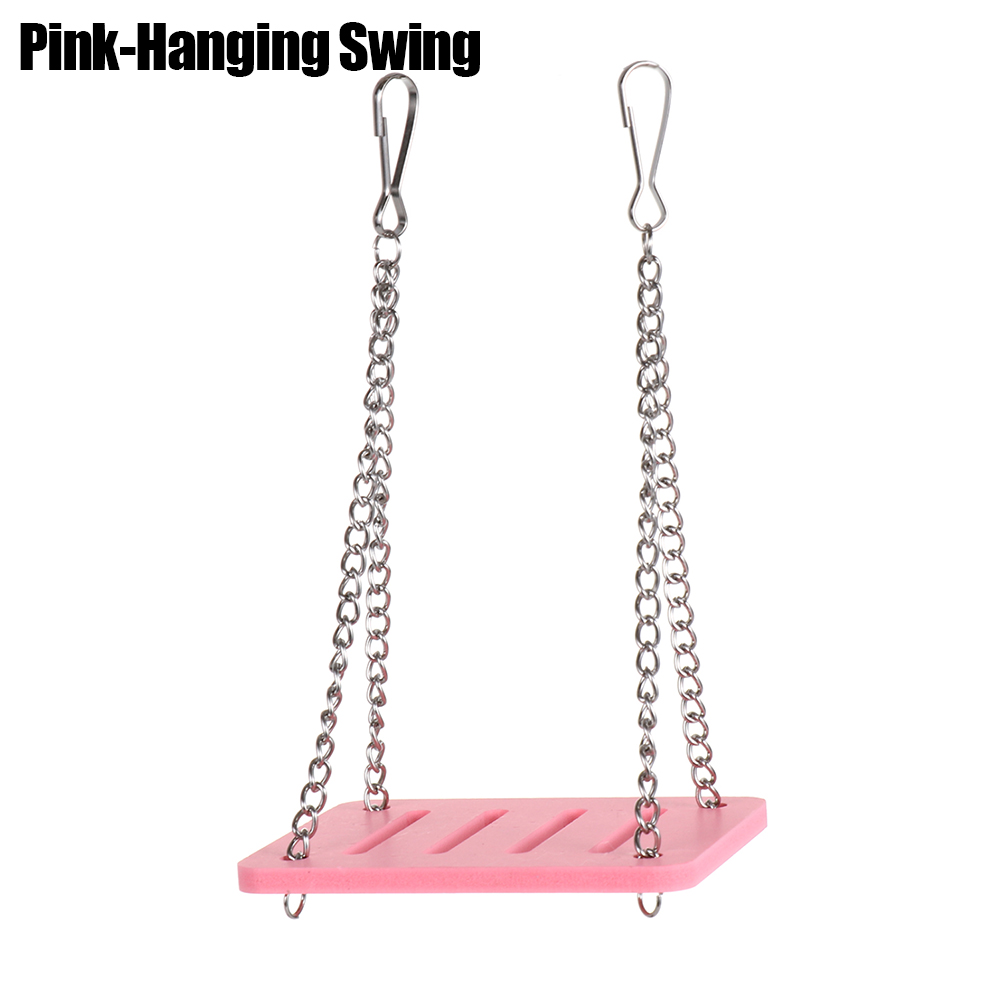 Hamster Speelgoed Accessoires Kleine Dier Swing Egel Woestijnrat Rainbow Bridge Pet Sport Oefening Speelgoed Set Hamsters Huis: Pink-Hanging Swing