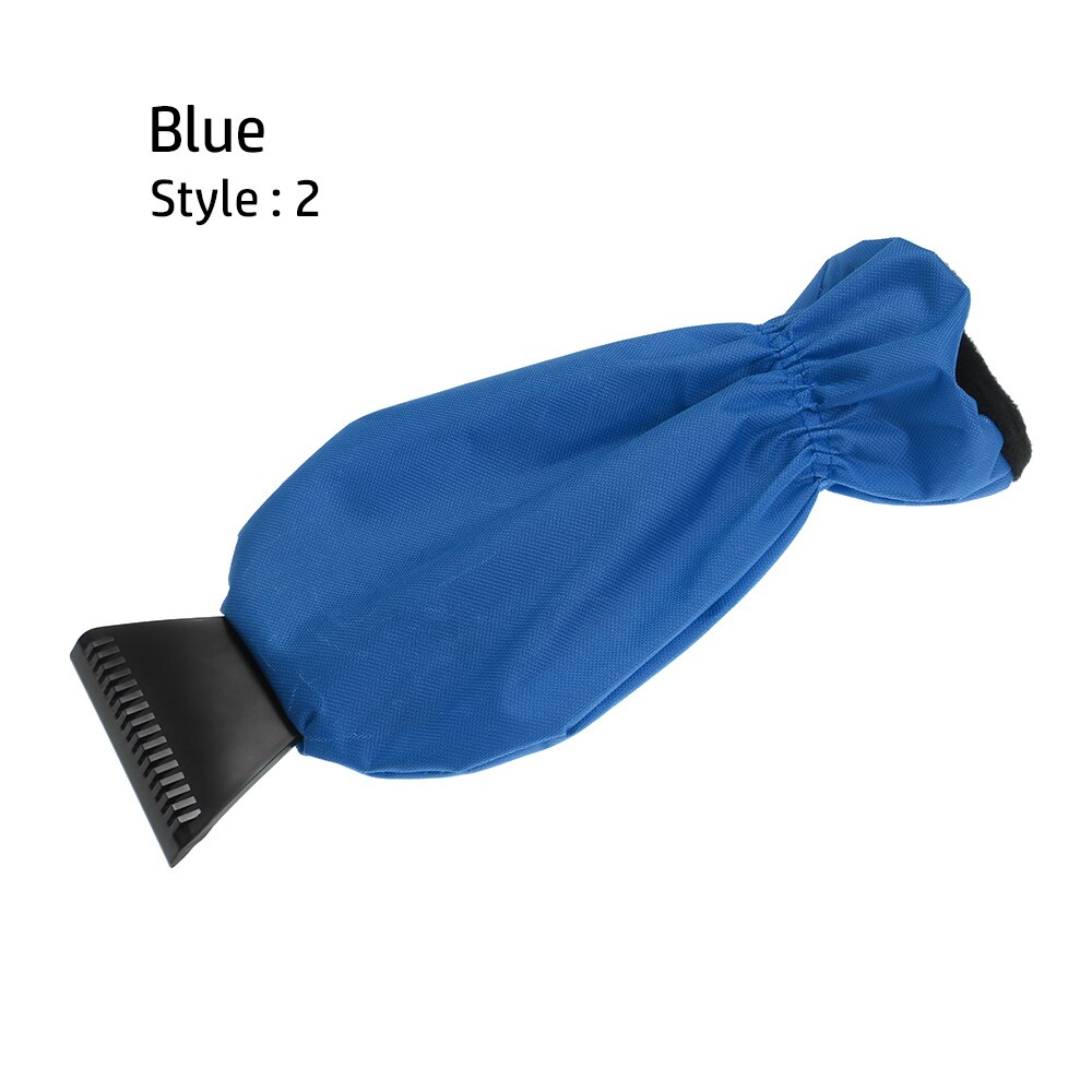 Grattoir de neige avec dissolvant de neige imperméable, gant doublé d'un outil de nettoyage en molleton épais, hiver: style2 blue