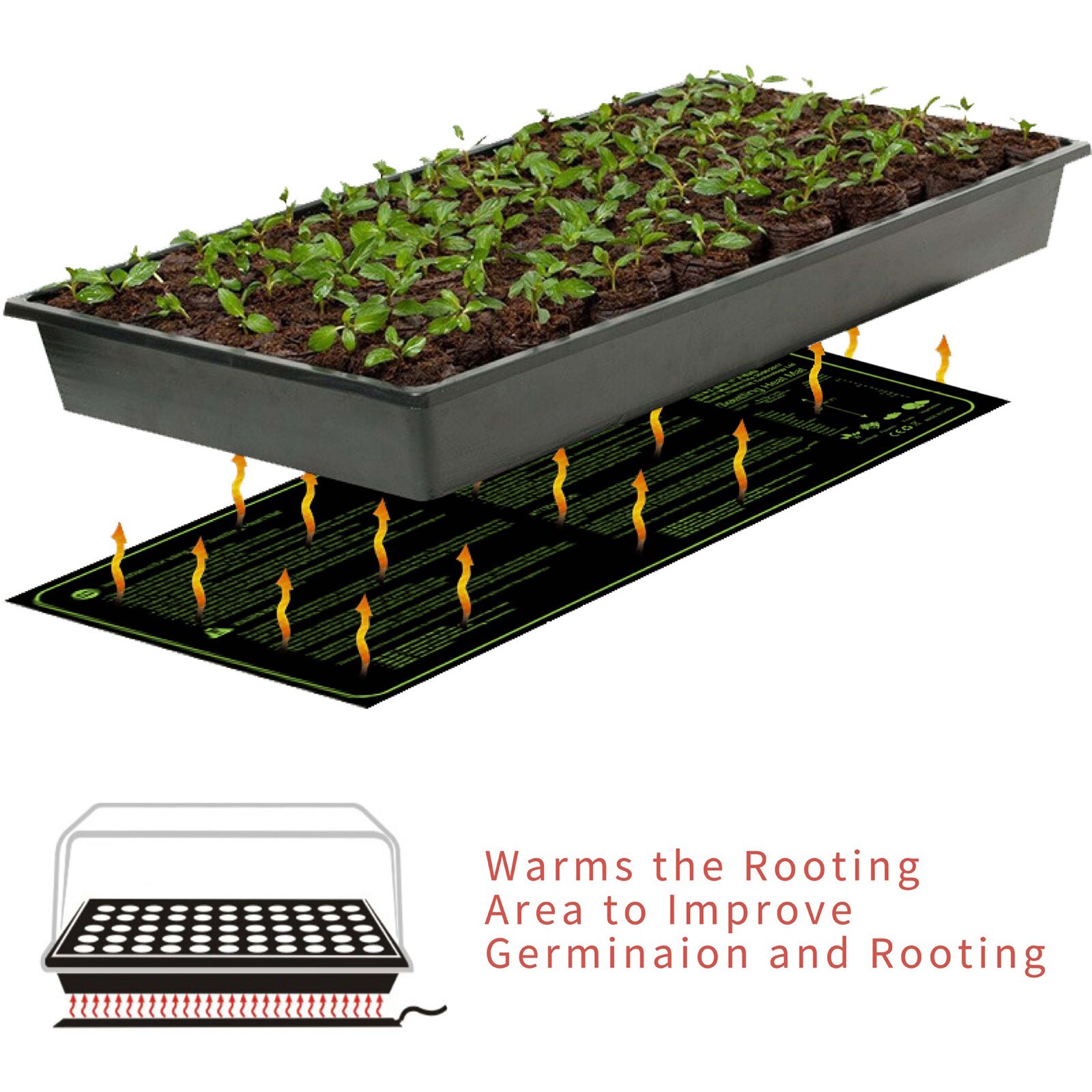 Seedling Heating Mat 50x25cm Waterproof Plant Seeds Germination Propagation Clone Starter Pad 110V / 220V Garden Tools 1 Pc