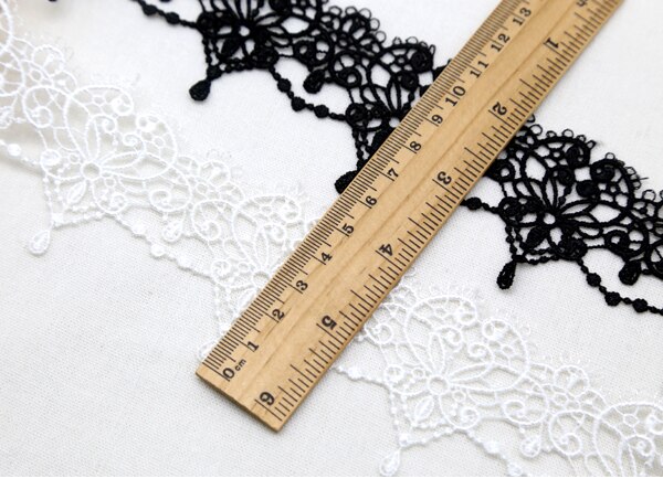 Adornos de encaje solubles en agua de corte clásica, accesorios de costura de ropa (ss-1006), 1 yarda de ancho: 5cm